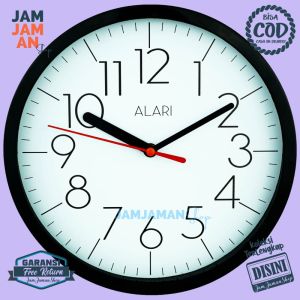Jam Dinding Quartz Dekorasi Dinding Minimalis BestSeller Alari AL1188 Murah Putih Original