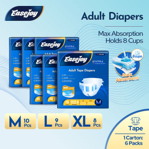 Easejoy Ultra Tape Adult Diapers Value Box M60/L54/XL48