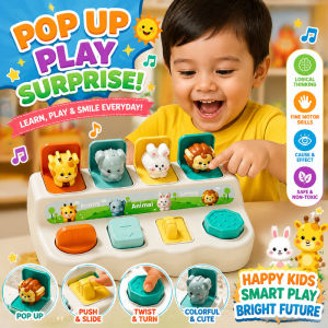Toddler Baby Interactive Peek-a-Boo Pop Up Animal Toy Early Education Learning Switch Box Toys