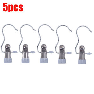 Portable Laundry Hook Hanging Clothes Pins Stainless Steel Travel Home Clothing Boot Hanger Hold Clips