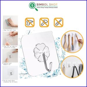 10PCS HOOK Magic Tempel Gantungan Tempel Dinding Kuat Waterproof Kait Perekat Tanpa Paku