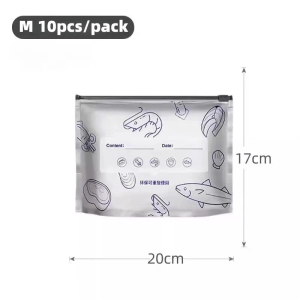 【In Stock】50PCS Aluminum Foil Food Storage Bags Food Grade Reusable Zipper Lock Fresh Keeping Bag Leakproof Freezer Safe Kitchen Storage Pouch Stand Up Food Saver Bag