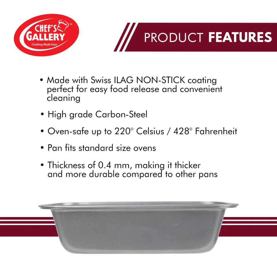 Chefs Gallery Ilag Non-Stick Loaf Pan Oven Safe up to 220˚C