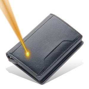 Anti Rfid Card Holder Case Men Wallets Business Id Credit Bank Cardholder Bag Male Slim Metal Leather Smart Magic Wallet For Men Gift for Husband