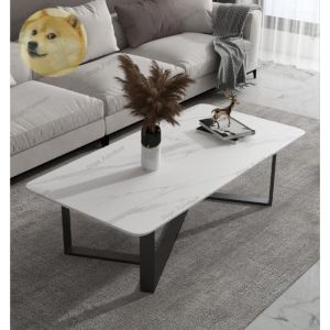 Bàn Trà Sofa Bàn Trà Mặt Đá Chữ Nhật Chân Sắt Dáng Chân Chéo Chữ Y Cafe Phòng Khách