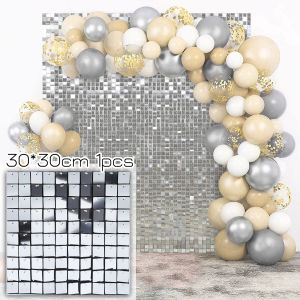 Party Supplies Shimmer Wall Backdrop Sequin Panels 30x30cm For Birthday Wedding Party Baby Shower Decoration Background