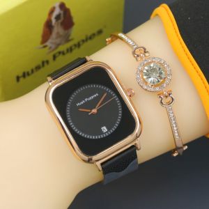 FREE GELANG - Jam Tangan Fashion Wanita HNP- 5981 Tali Rantai Tanggal Aktif Anti Air Free Box Dan Baterai Cadangan