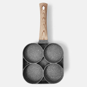 Maifan Stone 4-Holes Omelette Pan Pot Flat Bottom Non-stick Egg Dumpling Household Burger Kitchen Artifact