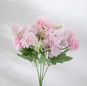 Bunga Dandelion Buket Bunga Plastik 5 Heads Dandelion Hydrangea Mix Bouquet Flower Photo Props