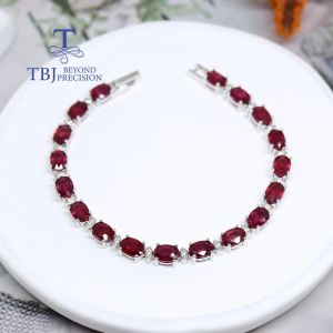 Natural FILLED Ruby Bracelet 925 Sterling Silver True Gemstone Elegant Noble Fine Jewelry for Anniversary Wedding Gift
