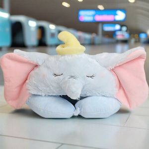 หมอนรูปการ์ตูน หมอนรองคอรูปตัวยู หน่วยความจำยืดหยุ่นนุ่มสบาย เหมาะสำหรับการเดินทางและพักผ่อน