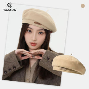 HOZADA Men Women Beret Hat Cotton Knitted Beret Cap All Seasons Beret Outdoor Sunscreen Peaked Cap Fashion Retro British Style Golf Flat Cap Casual Hat Beret for Men