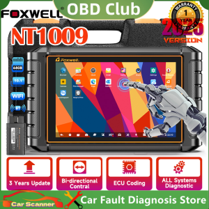 Foxwell NT1009 12V/24V OBD2 Scannerสแกนเนอร์เต็มระบบ2025รถวินิจฉัยเครื่องมือ ECU เครื่องมือการเข้ารหัสรถ falut รหัสเครื่องมือวิเคราะห์ Odb2สแกนเนอร์ WiFi บลูทูธ ECU สแกนเนอร์สองทิศทางที่ใช้งานทดสอบรถสแกนเนอร์สำหรับรถยนต์ทุกคัน