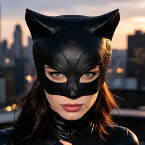 1Pc Cat Costume Mask Made of Latex Soft and Durable with Realistic Details Suitable for Masquerade Balls and Carnival Parties Cosplay Prop