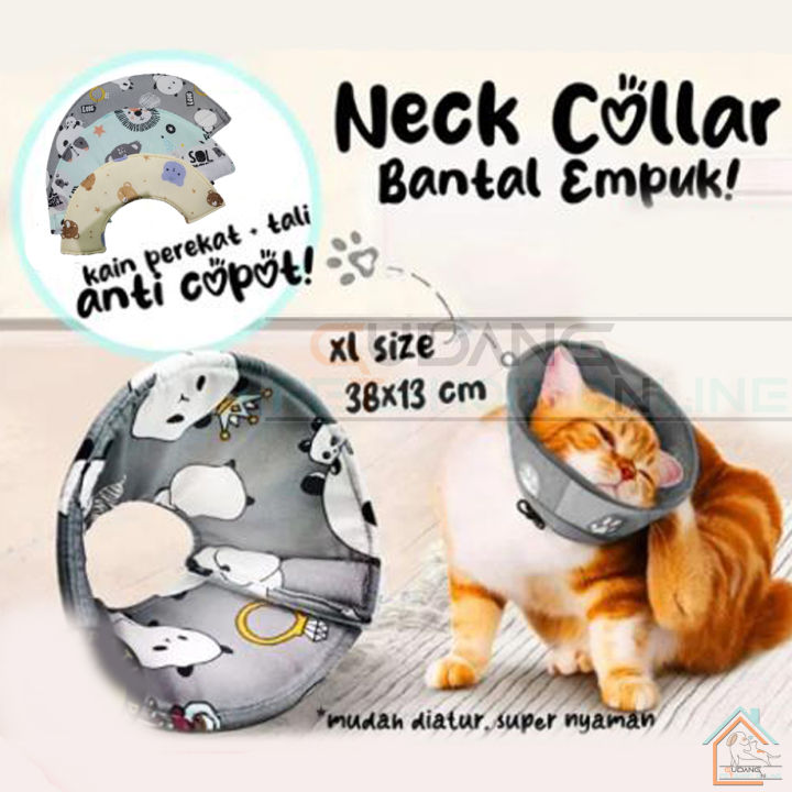Pet Collar Full Print / Neck Collar Kain Pelindung Leher Kucing Anjing ...