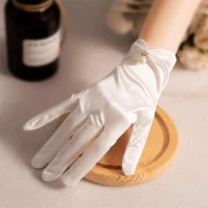 00DANZI00 โลลิต้า เจเค ถุงมือเจ้าสาว ขาว ดำ ห้านิ้ว ถุงมือแต่งงาน สง่างาม ไข่มุก ถุงมือเต้นรำ ผู้หญิง สาวๆ