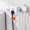 DOUBLEL Nail-free Plug Hook Non-marking Wall Adhesive Plug Storage Holder Multifunctional Plastic Power Plug Holder for Home. 