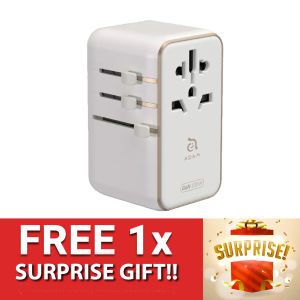 ADAM Elements T100L 100W Universal Travel Adapter with Built-In USB-C Cable