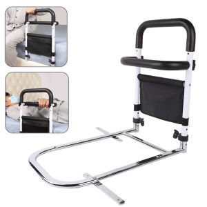 Bed Rails for Elderly Adults Safety Assist Handrail with Storage Bag Height Adjustable Fall Prevention Bed Rail for Pregnant Disabled