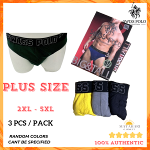Swiss Polo 3pcs/pack Plus Size Thick Waistband Men Briefs Comfort 2XL-5XL Men Underwear Spender Besar Lelak Seluar Dalam
