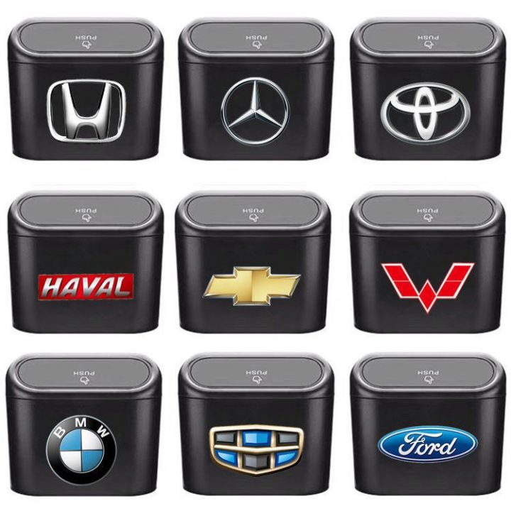 Car trash can, door mounted multi function storage bin, trash can car