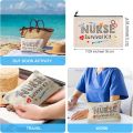 20 Pieces Nurse Cosmetic Bag Nurse Survival Kit Makeup Bags Canvas Multi Purpose Zipper Pouch Nurse Practitioner Gifts for Women Nurses School Nurse Practi. 