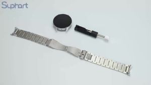 Bands Compatible with Samsung Galaxy Watch 7 6 5 4 Band 44mm 40mm/Galaxy Watch 6 Classic 47mm 43mm/5 Pro 45mm Five- Stainless Steel Strap for Women and Men Black