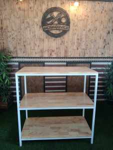 IRONSERVICE: ชั้นวางของไม้ดัด 3 ชั้น กันสนิม ดีไซน์โมเดิร์น" เฟอร์นิเจอร์ โครงเหล็กกันสนิม ตกแต่งภายในและภายนอก มีประกัน " (จัดส่งรวดเร็ว)