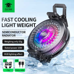 Plextone Cooler EX2/EX2 Pro/EX2 Plus RGB LED Light USB Type-C Mobile Gaming Cooling Fan Magnetic Turbofan Radiator Cooler Heatsink