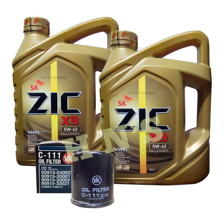 SK ZIC X9 5W40 Fully Synthetic Motor Oil Change Bundle for Toyota