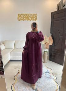 Syafacollection Kiara Dress Polos Sutra Mewah Gamis Muslim Wanita Butik Silk