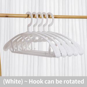 5pcs/10pcs Adult Wide Shoulder Thickened Non-slip Clothes Hanger Household Clothes Rack Clothes Drying Rack 360 degree rotatable Plastic Clothes Hanger