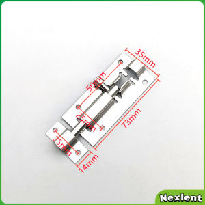 Nexlent 3"/4" Stainless Latch Lock Sliding Lock Door Locks Anti-Theft Security Lock Hardware