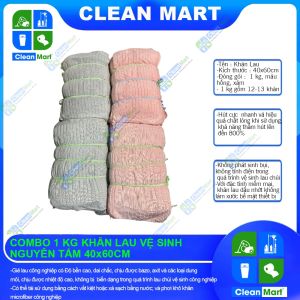 Khăn Lau Vệ Sinh 40x60cm 2 Màu Hồng Xám Combo 1kg - CLEAN MART