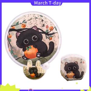 March พัดลมพับได้ลายการ์ตูนแบบพกพาพัดลมมือถือพับได้สุดสร้างสรรค์สำหรับฤดูร้อนพัดลมมือบินดิสก์กระเป๋าผ้าของขวัญสำหรับเด็ก