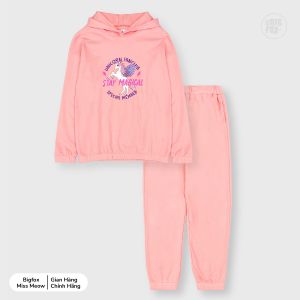 Bộ bé gái BIGFOX - MISS MEOW thu đông size đại bộ dài tay cho bé in ngựa stay magical có mũ phong cách Hàn Quốc 789101112131415 tuổi