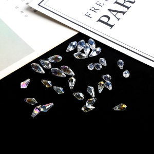 10pcs Austrian Clear Faceted Glass Beads Teardrop Crystal Waterdrop Beads Loose Spacer Bead For DIY Jewelry Making