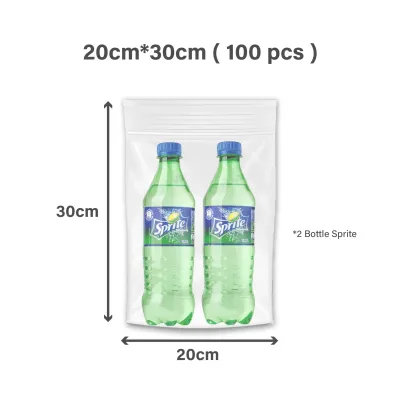 Wahaha Extra Thick (0.08mm / 0.12mm) 120 microns | 100PCS Large Size Transparent Zip Lock Bag Zip Bag Zipper Plastic Bag Ziplock Plastik Beg | Resealable Sealable Transparent Zip Lock Zipper Plastic Bag | Transparent Ziplock Bag Packaging Zip Beg 透明自封袋