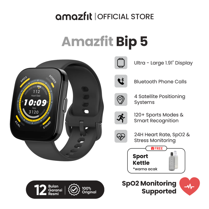 Amazfit Official Bip 46mm Smartwatch Display GPS Smart Watch  120+ Sport Mode Bluetooth Phone Call 24h Health Monitoring Wearable Device  for
