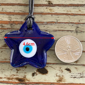 Evil Eye สร้อยคอแบบมีสายสีดำจี้ Blue Glass Evil Eye ตาตุรกี Nazar House Protection แขวนผนังกระจกมองหลัง Gift