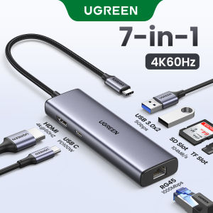 UGREEN 4K 60Hz USB C Hub USB C Dongle Adapter with PD 100W RJ45 HDMI 2.1 HDR10 Output 3 USB 3.0 PortsSupport DP1.4 SD/Micro SD Card Reader Compatible for Thinkpad T14 MacBook Pro Air M3 HP XPS and More Type C Devices