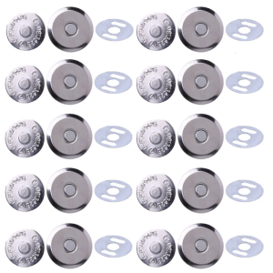 10 Sets Metal Magnetic Snap Clasps 14mm 16mm for Sewing Purse Handbag Bag Craft