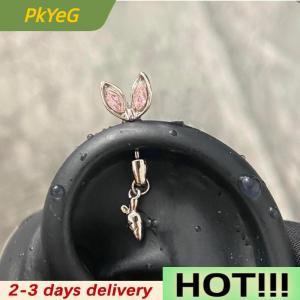 PkYeG 1Pcs Cats Ear Shaped Flash Zircon Heart Cross Pendant Ear Bone Nail Earring For Women Trendy Body Piercing Accessories