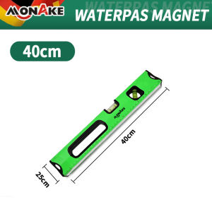 MONAKE German Level magnetik Waterpass Aluminium Waterpas Magnetic Akurat Perkakas 40/60/80/100CM