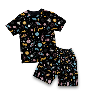 Baju Kaos Setelan Full Print Anak Laki Laki Karakter Cowok Kartun Lucu Import Umur 1 - 10 Tahun
