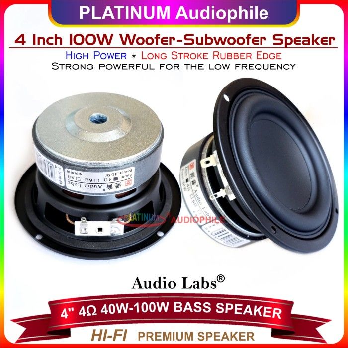 Speaker Inch Subwoofer Woofer Bass ohm 4\