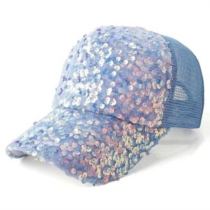 AKZDXE Breathable Shiny Sequin Baseball Cap Mesh Casual Women Sun Hat Korean Girls Duck Tongue Caps Summer