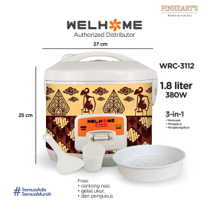 Rice Cooker WELHOME WRC-3112 3in1 Kapasitas 18 Liter Rendah Daya Anti Lengket