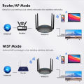 WAVLINK AC1200 Dual Band 5 GHz + 2.4 GHz WiFi Router, Wireless Internet Router for Home and Gaming with WAN/LAN Gigabit Ethernet Ports, 4 x 5 dBi High-Gain Antennas, Supports Router / AP / WISP Mode. 