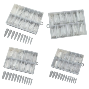 240 Pcs Press On Nail Clear False Nail Tips Full Cover Stick on Nail Extras Long Nail Tips Manicures Supplies